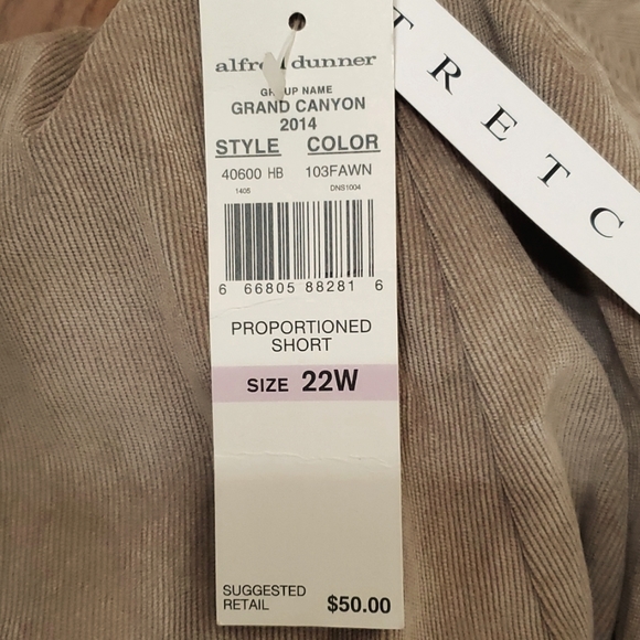 NWT: ALFRED DUNNER COURDAROY PANTS - Picture 8 of 8
